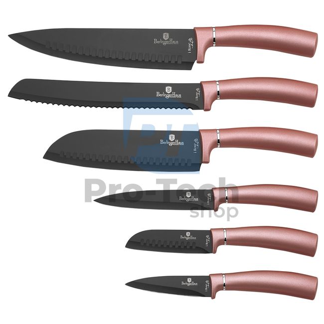 6dílná sada kuchyňských nerezových nožů PINK 19956