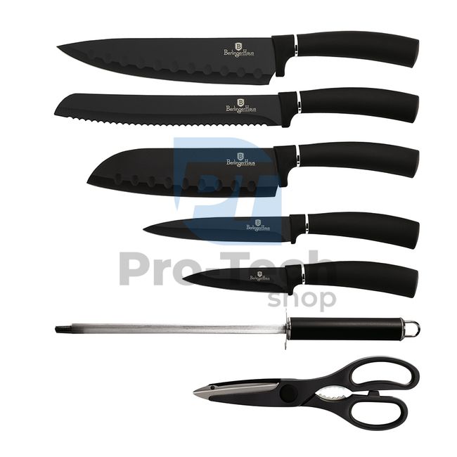8dílná sada kuchyňských nerezových nožů s akrylovým stojanem BLACK 20476