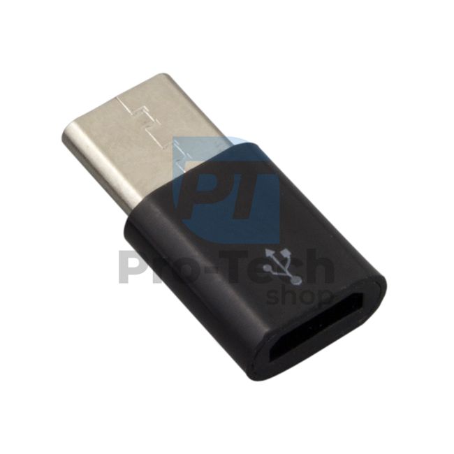 Adaptér Micro USB 2.0 - USB-C, černý 72426