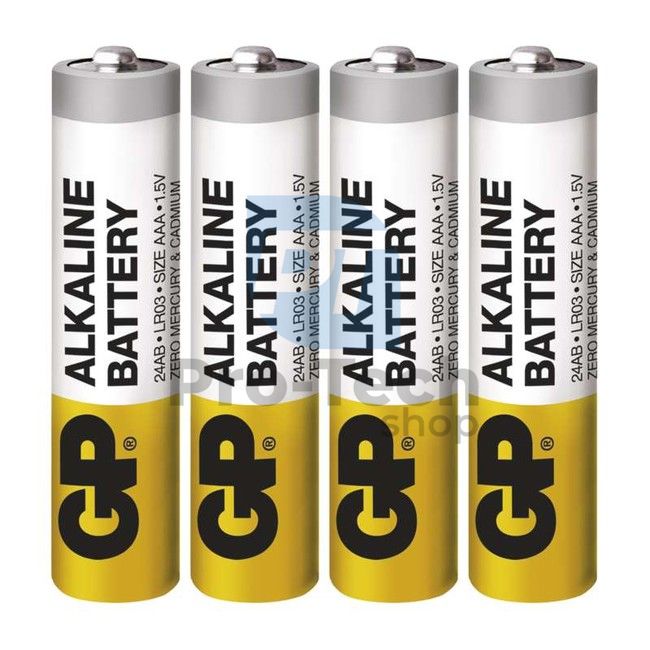 Alkalická baterie GP Alkaline LR03 (AAA), 4ks 71433