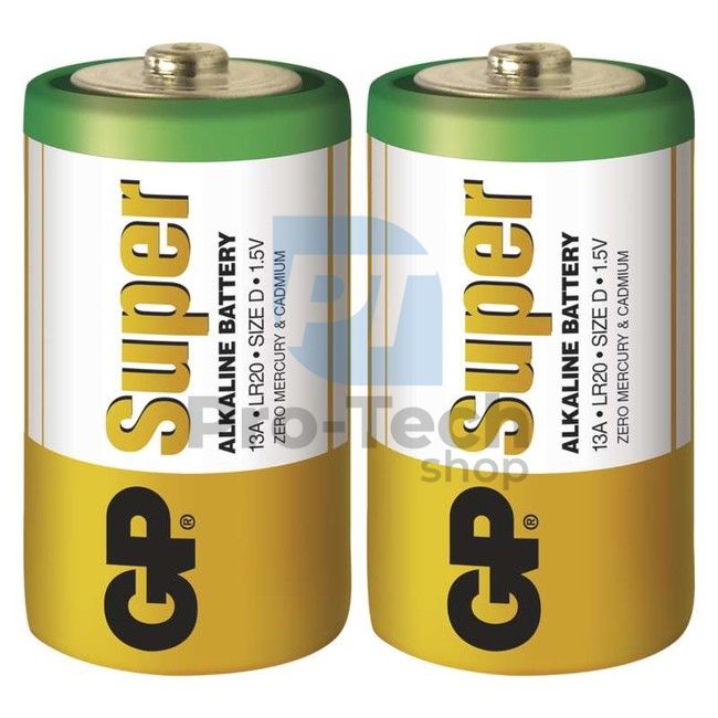 Alkalická baterie GP Super LR20 (D), 2ks 70654