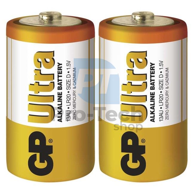 Alkalická baterie GP Ultra LR20 (D), 2ks 70388