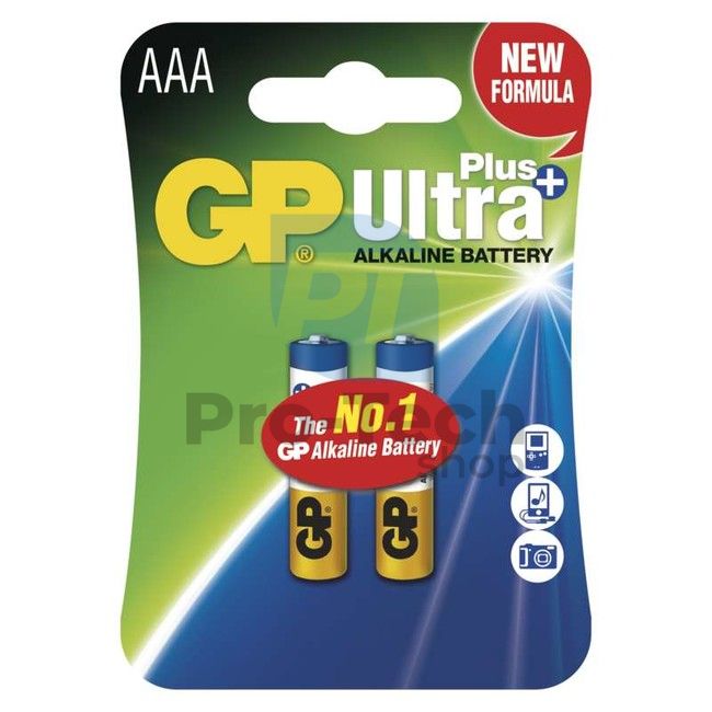 Alkalická baterie GP Ultra Plus LR03 (AAA), 2ks 70666