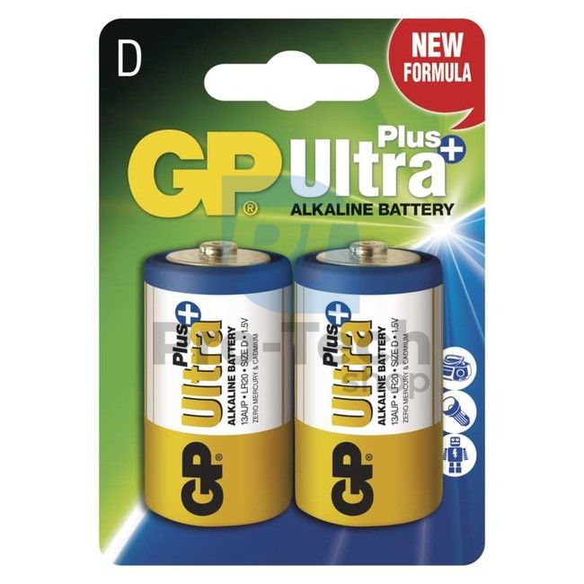 Alkalická baterie GP Ultra Plus LR20 (D), 2ks 70474