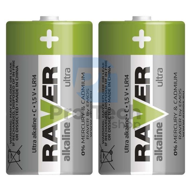 Alkalická baterie RAVER LR14 (C), 2ks 70008
