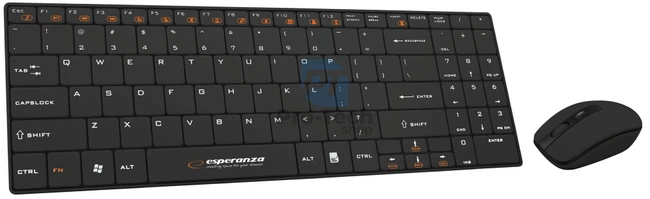 Bezdrátová klávesnice s myší 2.4GHZ USB LIBERTY, černá 72907