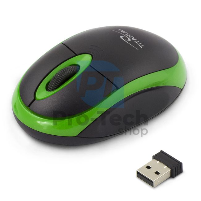 Bezdrátová myš 3D USB VULTURE, černo-zelená 73420