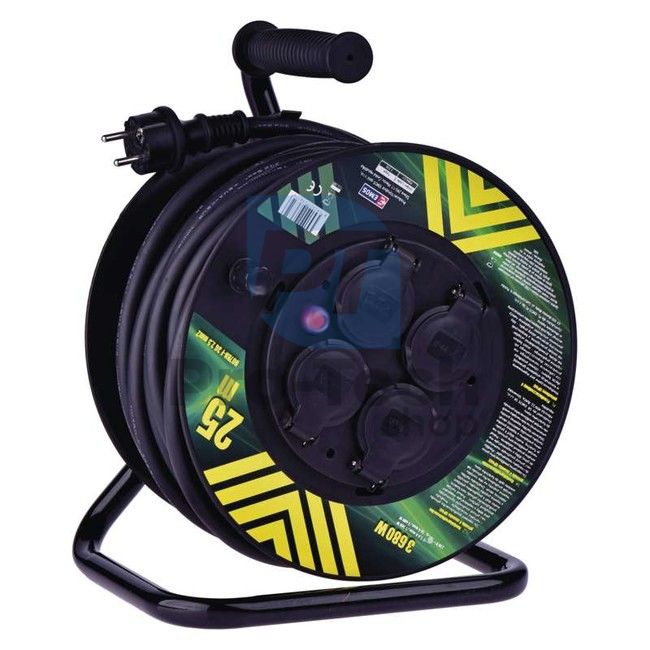 Gumový prodlužovací kabel na bubnu - 4 zásuvky, 25m, 2,5mm2 70287