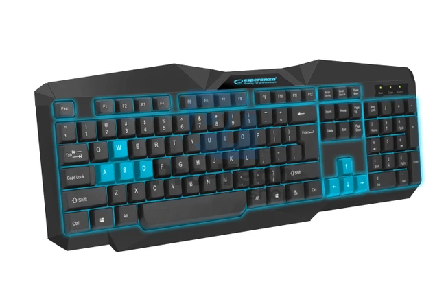 Herní klávesnice s LED podsvícením USB TIRIONS, modrá 72682