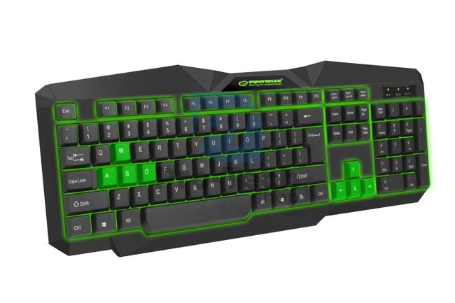 Herní klávesnice s LED podsvícením USB TIRIONS, zelená 72683