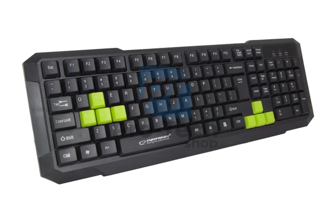 Herní klávesnice USB ASPIS, zelená 72680