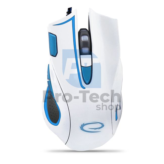 Herní myš s LED podsvícením 7D USB HAWK, bílo-modrá 72702
