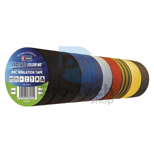 Izolační páska PVC 15mm / 10m barevný mix 71006