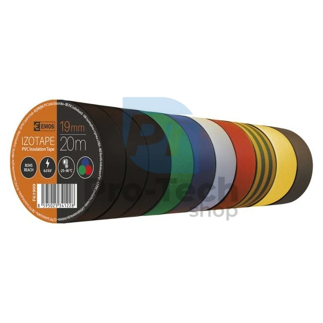 Izolační páska PVC 19mm / 20m barevný mix 70961