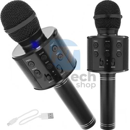 Karaoke mikrofon s reproduktorem – černý Izoxis 22189 75843