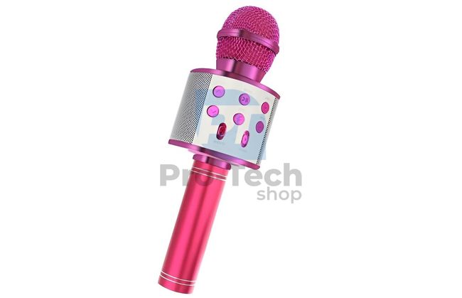 Karaoke mikrofon s reproduktorem růžový 74405