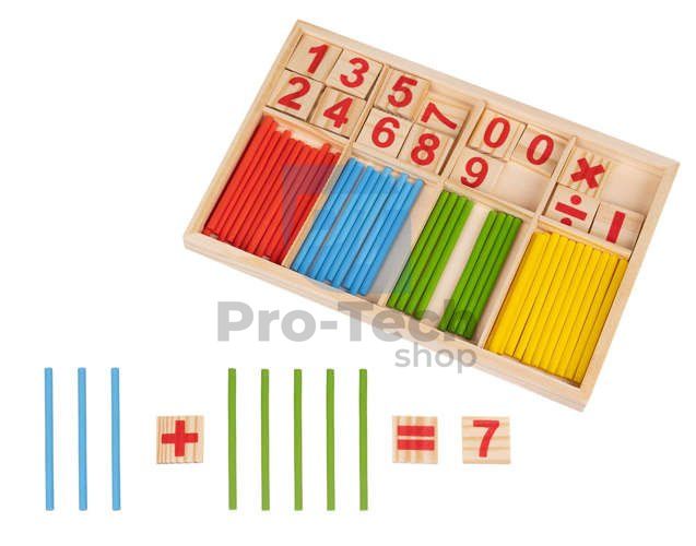 Montessori dřevěná vzdělávací hra s čísly 74622
