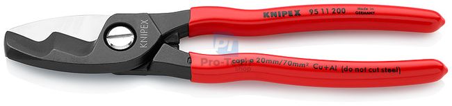 Nůžky na kabely 200 mm se dvěma řeznými hranami KNIPEX 08556