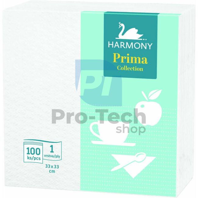 Papírové ubrousky 1-vrstvé HARMONY PRIMA 33x33cm – 100ks 30381