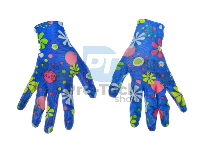 Pracovní rukavice dámské květinové 7" 12492