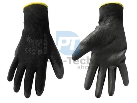 Pracovní rukavice PU 8" Black 06579