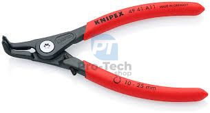 Precizní kleště na pojistné kroužky 130 mm se špičkami 1,3 mm vyhnuté s velikostí výbrusu 10 - 25 mm KNIPEX 08084