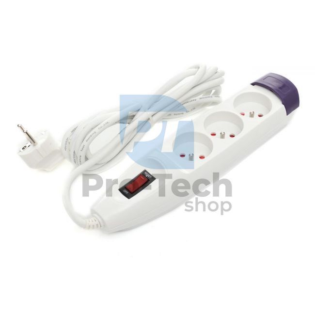 Prodlužovací kabel 3 m 3 x zásuvka 1 x vypínač s ochranou proti přetížení white 10298