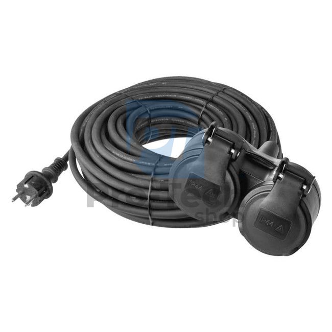 Prodlužovací kabel gumový - 2 zásuvky, 10m, 3× 1,5mm2, IP44 71880
