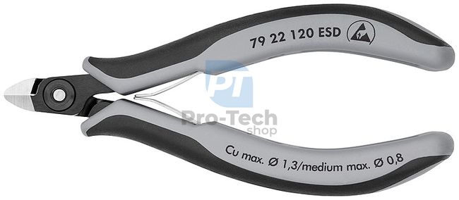 Přesné boční štípací kleště na elektroniku ESD 120 mm KNIPEX 13382
