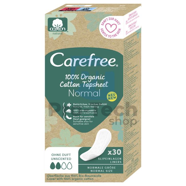 Slipové organické vložky - Intimky Carefree Organic Cotton Normal 30ks 30558