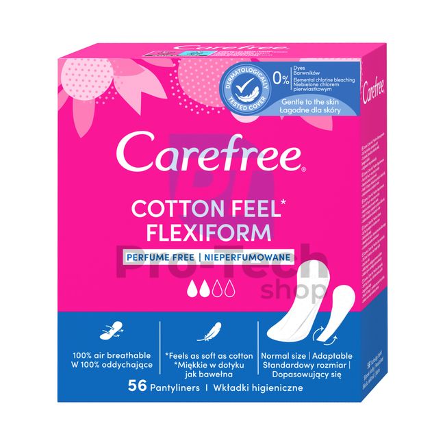 Slipové vložky – Intimky Carefree Cotton Flexiform 56ks 30554