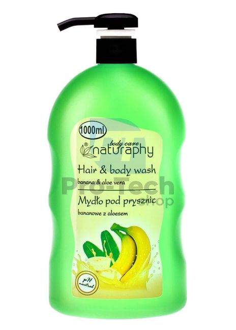 Sprchový gel a šampon 2v1 banán a aloe vera Naturaphy 1000ml 30085