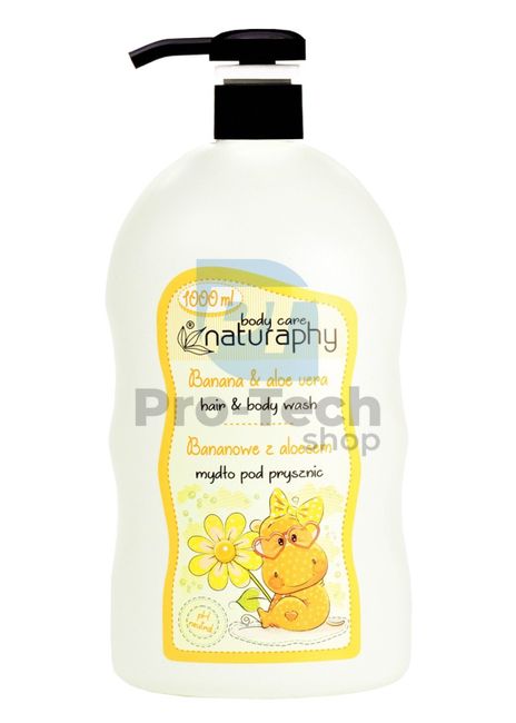 Sprchový gel a šampon 2v1 dětský banán a aloe vera Naturaphy 1000ml 30026