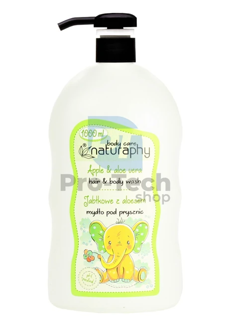 Sprchový gel a šampon 2v1 dětský jablko a aloe vera Naturaphy 1000ml 30028