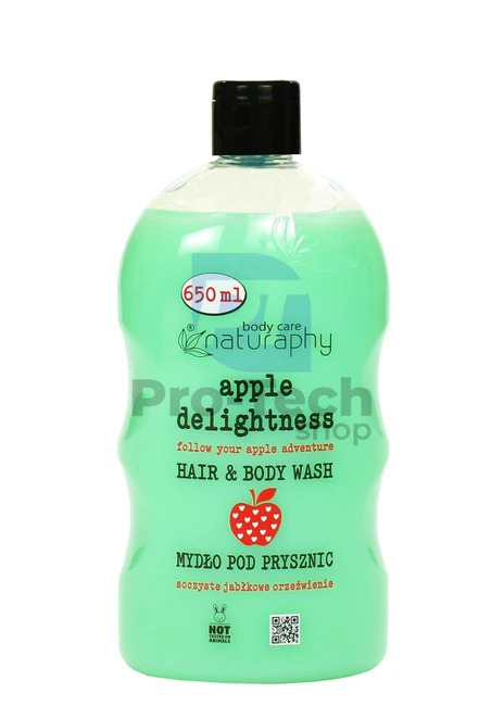 Sprchový gel a šampon 2v1 slastné jablko a aloe vera Naturaphy 650ml 30043