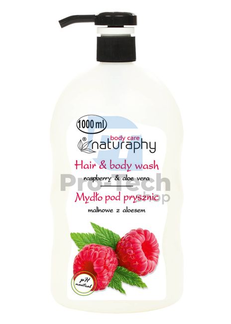 Sprchový gel a šampon 2v1 malina Naturaphy 1000ml 30132