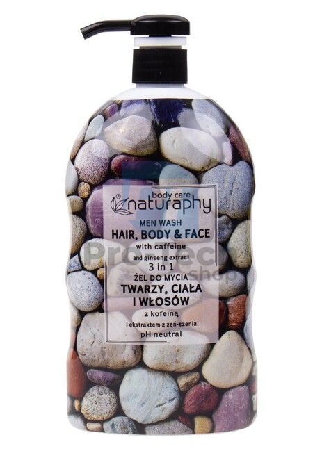 Sprchový gel, šampon a gel na tvář pro muže 3v1 oceán Body care Naturaphy 1000ml 30128