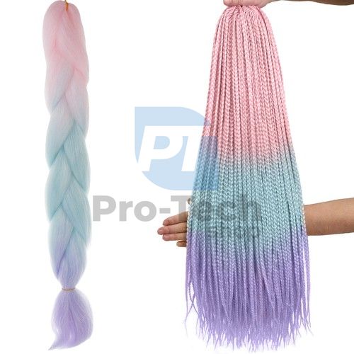 Syntetické vlasové copánky ombre růžová/modrá/fialová W10341 75311