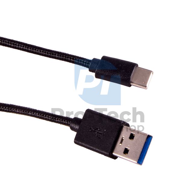 USB-C kabel 3.0, 1m, černý, opletený 72375