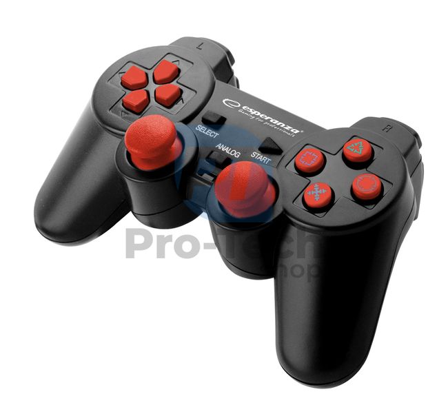 Vibrační gamepad PC/PS3 USB TROOPER, černo-červený 72643