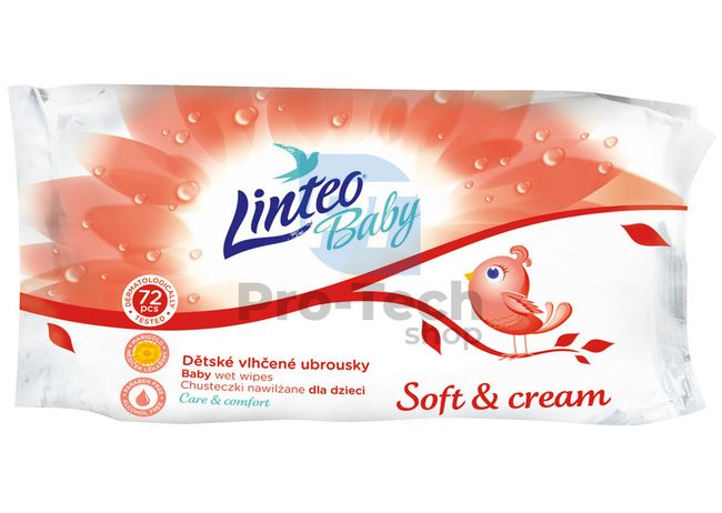Vlhčené ubrousky Linteo Baby Soft and Cream 72ks 30428