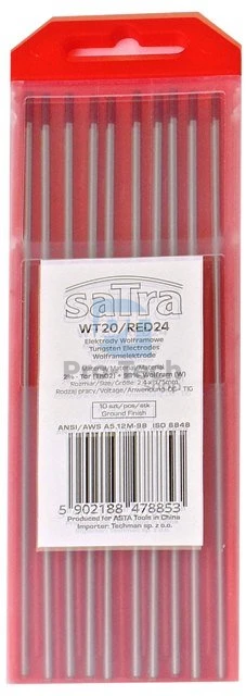 Wolframová elektroda 2,4 mm profi Satra červená tig WT20/RED24 06504