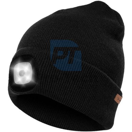 Zimní čepice s LED čelovkou - černá Trizand 22663 76211