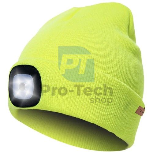 Zimní čepice s LED čelovkou - žlutá Trizand 22664 76212