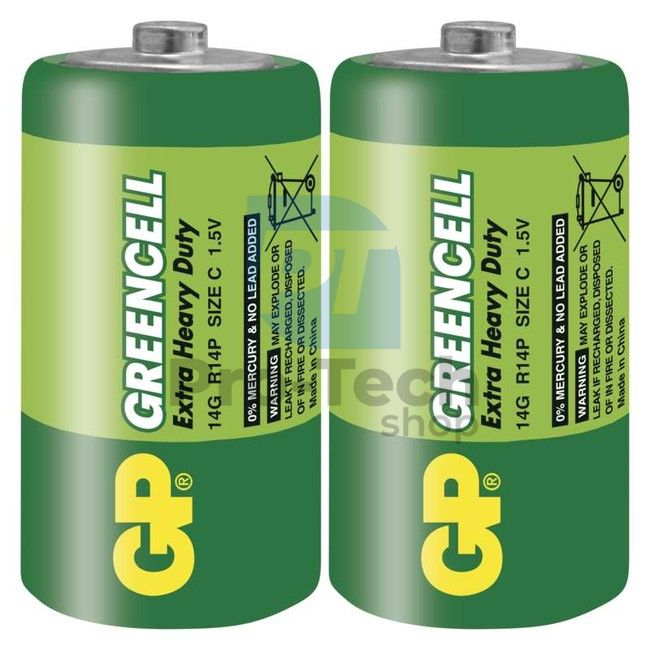 Zinko-chloridová baterie GP Greencell R14 (C), 2ks 71057