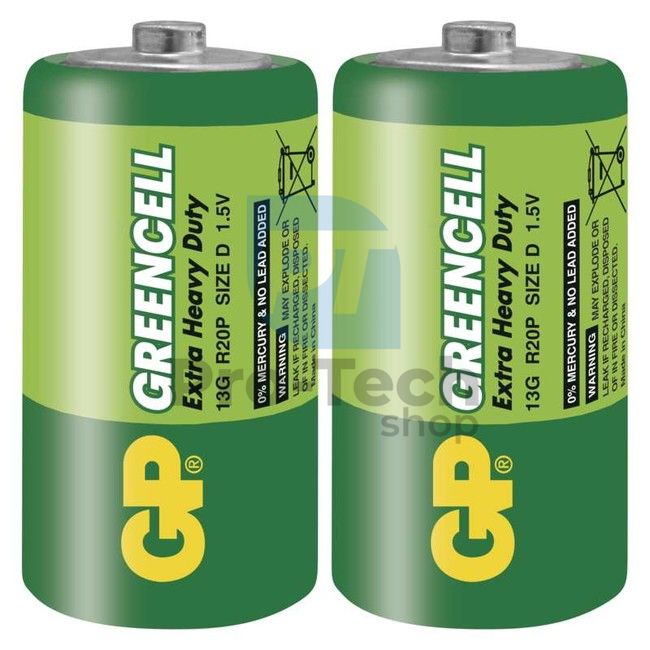 Zinko-chloridová baterie GP Greencell R20 (D), 2ks 71071