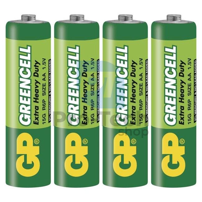 Zinko-chloridová baterie GP Greencell R6 (AA), 4ks 71052